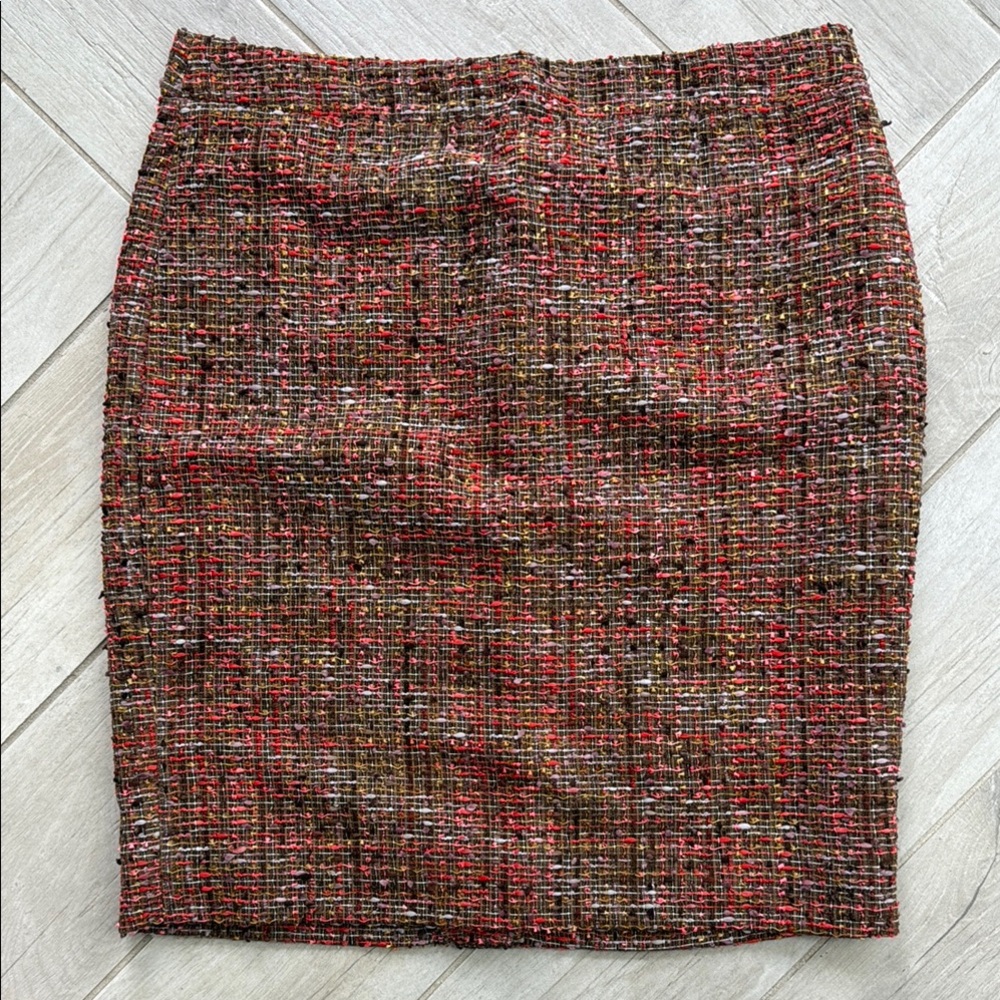 J. Crew Factory pink and Brown Tweed Pencil Skirt